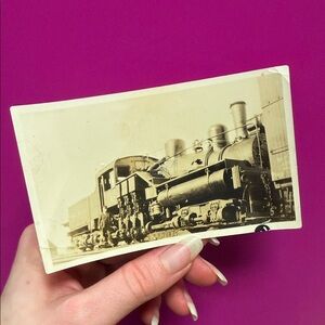 “Floyd and His Engine” Vintage Train Photograph